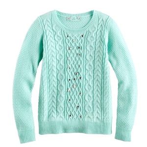 Pink Republic Girls Embellished cable knit sweater
